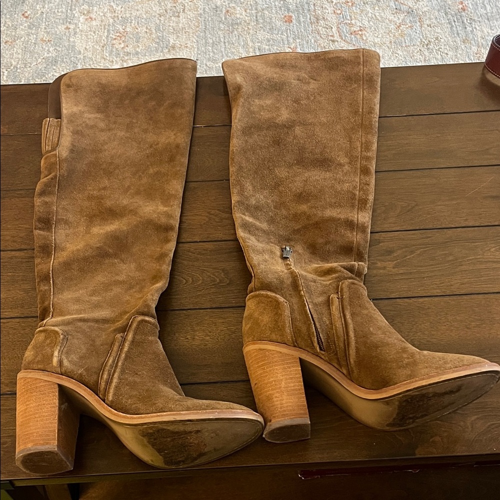 Vince Camuto Tan Suede Heeled Boots
